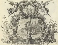 An illustration from Biblisches Engel- u. Kunst Werck : alles das jenige, was in Heiliger Göttlicher Schrifft Altes und Neuen Testaments von den heiligen Engeln Gottes ... zu finden ist ... : mit Fleiss zusammen getragen, in Kupffer gestochen und verlegt (1705)