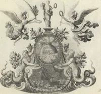 An illustration from Biblisches Engel- u. Kunst Werck : alles das jenige, was in Heiliger Göttlicher Schrifft Altes und Neuen Testaments von den heiligen Engeln Gottes ... zu finden ist ... : mit Fleiss zusammen getragen, in Kupffer gestochen und verlegt (1705)