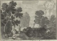 An illustration from Biblisches Engel- u. Kunst Werck : alles das jenige, was in Heiliger Göttlicher Schrifft Altes und Neuen Testaments von den heiligen Engeln Gottes ... zu finden ist ... : mit Fleiss zusammen getragen, in Kupffer gestochen und verlegt (1705)