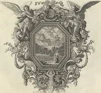 Picture 53 of 61 from Biblisches Engel- u. Kunst Werck : alles das jenige, was in Heiliger Göttlicher Schrifft Altes und Neuen Testaments von den heiligen Engeln Gottes ... zu finden ist ... : mit Fleiss zusammen getragen, in Kupffer gestochen und verlegt (1705), leaf 56