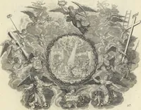 An illustration from Biblisches Engel- u. Kunst Werck : alles das jenige, was in Heiliger Göttlicher Schrifft Altes und Neuen Testaments von den heiligen Engeln Gottes ... zu finden ist ... : mit Fleiss zusammen getragen, in Kupffer gestochen und verlegt (1705)