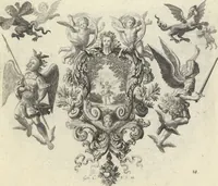 Picture 56 of 61 from Biblisches Engel- u. Kunst Werck : alles das jenige, was in Heiliger Göttlicher Schrifft Altes und Neuen Testaments von den heiligen Engeln Gottes ... zu finden ist ... : mit Fleiss zusammen getragen, in Kupffer gestochen und verlegt (1705), leaf 60