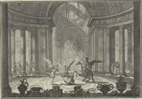 An illustration from Biblisches Engel- u. Kunst Werck : alles das jenige, was in Heiliger Göttlicher Schrifft Altes und Neuen Testaments von den heiligen Engeln Gottes ... zu finden ist ... : mit Fleiss zusammen getragen, in Kupffer gestochen und verlegt (1705)