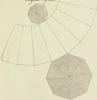 An illustration from An appendix to the Elements of Euclid, in seven books : containing forty-two moveable schemes for forming the various kinds of solids, and their sections, by which the doctrine of solids in the eleventh, twelfth, and fifteenth books of Euclid is illustrated, and rendered more easy to learners than heretofore ... (1765)