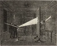 An illustration from The principles of light and color: including among other things the harmonic laws of the universe, the etherio-atomic philosophy of force, chromo chemistry, chromo therapeutics, and the general philosophy of the fine forces, together with numerous discoveries and practical applications .. (1878)