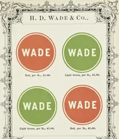 Picture 17 of 71 from Specimens of black and colored printing inks manufactured by H.D. Wade & Co., no. 50 Ann Street, New York (1870), leaf 54