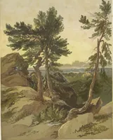 An illustration from The theory and practice of landscape painting in water-colours illustrated by a series of twenty-six drawings and diagrams in colours and numerous woodcuts (1885)