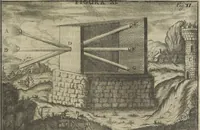 An illustration from Oculus artificialis teledioptricus, sive, Telescopium : ex abditis rerum naturalium & artificialium principiis protractum novâ methodo, eâque solidâ explicatum ac comprimis è triplici fundamento physico seu naturali, mathematico dioptrico et mechanico, seu practico stabilitum ... (1685)