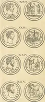 An illustration from Le cabinet de la Bibliotheque de Sainte Genevieve : divisé en deux parties : contenant les antiquitez de la réligion des chrétiens, des Egyptiens, & des Romains; des tombeaux, des poids & des médailles; de monnoyes, des pierres antiques gravées, & des mineraux ... (1692)