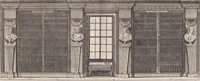 An illustration from Le cabinet de la Bibliotheque de Sainte Genevieve : divisé en deux parties : contenant les antiquitez de la réligion des chrétiens, des Egyptiens, & des Romains; des tombeaux, des poids & des médailles; de monnoyes, des pierres antiques gravées, & des mineraux ... (1692)
