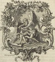 An illustration from Le cabinet de la Bibliotheque de Sainte Genevieve : divisé en deux parties : contenant les antiquitez de la réligion des chrétiens, des Egyptiens, & des Romains; des tombeaux, des poids & des médailles; de monnoyes, des pierres antiques gravées, & des mineraux ... (1692)