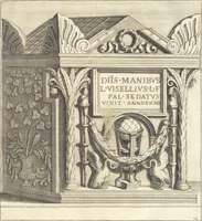 An illustration from Le cabinet de la Bibliotheque de Sainte Genevieve : divisé en deux parties : contenant les antiquitez de la réligion des chrétiens, des Egyptiens, & des Romains; des tombeaux, des poids & des médailles; de monnoyes, des pierres antiques gravées, & des mineraux ... (1692)