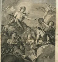 An illustration from Le Cabinet des Beaux Arts, ou, Recueil d'estampes gravés d'après les tableaux d'un plafond ou les beaux arts sont representées : avec explication de ces mêmes tableaux (1690)