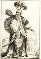 An illustration from Caravanne du sultan ala Mecque : mascarade turque donnée a Rome par Messieurs les pensionnaires de l'Academie de France et leurs amis au Carnaval de l'année 1748 : dediée à messire Iean Francois de Troy, ecuïer, conseiller sécrétaire du Roi, chevalier de l'Ordre de S. Michel, directeur de l'Academie roïale de France a Rome, ancien Recteur de celle de Paris, et ancien Prince de l'Academie de S. Luc de Rome &c ... (1749)