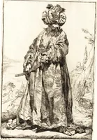 Picture 6 of 32 from Caravanne du sultan ala Mecque : mascarade turque donnée a Rome par Messieurs les pensionnaires de l'Academie de France et leurs amis au Carnaval de l'année 1748 : dediée à messire Iean Francois de Troy, ecuïer, conseiller sécrétaire du Roi, chevalier de l'Ordre de S. Michel, directeur de l'Academie roïale de France a Rome, ancien Recteur de celle de Paris, et ancien Prince de l'Academie de S. Luc de Rome &c ... (1749), leaf 16