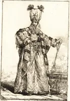 An illustration from Caravanne du sultan ala Mecque : mascarade turque donnée a Rome par Messieurs les pensionnaires de l'Academie de France et leurs amis au Carnaval de l'année 1748 : dediée à messire Iean Francois de Troy, ecuïer, conseiller sécrétaire du Roi, chevalier de l'Ordre de S. Michel, directeur de l'Academie roïale de France a Rome, ancien Recteur de celle de Paris, et ancien Prince de l'Academie de S. Luc de Rome &c ... (1749)