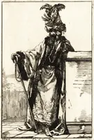 An illustration from Caravanne du sultan ala Mecque : mascarade turque donnée a Rome par Messieurs les pensionnaires de l'Academie de France et leurs amis au Carnaval de l'année 1748 : dediée à messire Iean Francois de Troy, ecuïer, conseiller sécrétaire du Roi, chevalier de l'Ordre de S. Michel, directeur de l'Academie roïale de France a Rome, ancien Recteur de celle de Paris, et ancien Prince de l'Academie de S. Luc de Rome &c ... (1749)