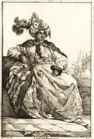 An illustration from Caravanne du sultan ala Mecque : mascarade turque donnée a Rome par Messieurs les pensionnaires de l'Academie de France et leurs amis au Carnaval de l'année 1748 : dediée à messire Iean Francois de Troy, ecuïer, conseiller sécrétaire du Roi, chevalier de l'Ordre de S. Michel, directeur de l'Academie roïale de France a Rome, ancien Recteur de celle de Paris, et ancien Prince de l'Academie de S. Luc de Rome &c ... (1749)