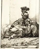 Picture 23 of 32 from Caravanne du sultan ala Mecque : mascarade turque donnée a Rome par Messieurs les pensionnaires de l'Academie de France et leurs amis au Carnaval de l'année 1748 : dediée à messire Iean Francois de Troy, ecuïer, conseiller sécrétaire du Roi, chevalier de l'Ordre de S. Michel, directeur de l'Academie roïale de France a Rome, ancien Recteur de celle de Paris, et ancien Prince de l'Academie de S. Luc de Rome &c ... (1749), leaf 50