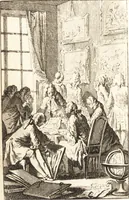 An illustration from Catalogue raisonné des bijoux, porcelaines, bronzes, lacqs, lustres de cristal de Roche et de porcelaine : pendules de goût, & autres meubles curieux ou composés, tableaux, desseins, estampes, coquilles, & autres effets de curiosité, provenans de la succession de M. Angran, vicomte de Fonspertuis (1748)