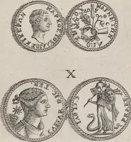 An illustration from I cesari in oro : raccolti nel Farnese museo, e pubblicati colle loro congrue interpretazioni (1694)