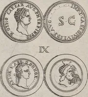 An illustration from I cesari in oro : raccolti nel Farnese museo, e pubblicati colle loro congrue interpretazioni (1694)