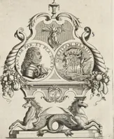 An illustration from I cesari in oro : raccolti nel Farnese museo, e pubblicati colle loro congrue interpretazioni (1694)