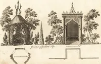 Picture 58 of 98 from Chinese architecture, civil and ornamental. Being a large collection of the most elegant and useful designs of plans and elevations, &c. from the imperial retreat to the smallest ornamental building in China. Likewise their marine subjects. The whole to adorn gardens, parks, forests, woods, canals, &c. .. (1759), leaf 102