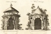 Picture 60 of 98 from Chinese architecture, civil and ornamental. Being a large collection of the most elegant and useful designs of plans and elevations, &c. from the imperial retreat to the smallest ornamental building in China. Likewise their marine subjects. The whole to adorn gardens, parks, forests, woods, canals, &c. .. (1759), leaf 106
