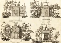 Picture 8 of 98 from Chinese architecture, civil and ornamental. Being a large collection of the most elegant and useful designs of plans and elevations, &c. from the imperial retreat to the smallest ornamental building in China. Likewise their marine subjects. The whole to adorn gardens, parks, forests, woods, canals, &c. .. (1759), leaf 22