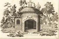 Picture 12 of 98 from Chinese architecture, civil and ornamental. Being a large collection of the most elegant and useful designs of plans and elevations, &c. from the imperial retreat to the smallest ornamental building in China. Likewise their marine subjects. The whole to adorn gardens, parks, forests, woods, canals, &c. .. (1759), leaf 28