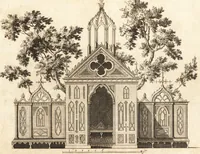 Picture 50 of 98 from Chinese architecture, civil and ornamental. Being a large collection of the most elegant and useful designs of plans and elevations, &c. from the imperial retreat to the smallest ornamental building in China. Likewise their marine subjects. The whole to adorn gardens, parks, forests, woods, canals, &c. .. (1759), leaf 86