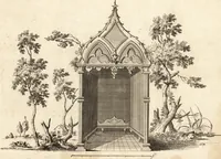 Picture 56 of 98 from Chinese architecture, civil and ornamental. Being a large collection of the most elegant and useful designs of plans and elevations, &c. from the imperial retreat to the smallest ornamental building in China. Likewise their marine subjects. The whole to adorn gardens, parks, forests, woods, canals, &c. .. (1759), leaf 98