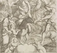 An illustration from Il claustro di S. Michele in Bosco di Bologna : dipinto dal famoso Lodovico Carracci, e da altri eccellenti maestri uscita dalla sua scola (1694)