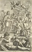 An illustration from Il claustro di S. Michele in Bosco di Bologna : dipinto dal famoso Lodovico Carracci, e da altri eccellenti maestri uscita dalla sua scola (1694)