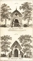 An illustration from The country gentleman's pocket companion, and builder's assistant, for rural decorative architecture : containing, thirty-two new designs, plans and elevations of alcoves, floats, temples, summer-houses, lodges, huts, grotto's, &c. in the Augustine, Gothick and Chinese taste, with proper directions annexed : also the exact estimate of their several amounts, which are from twenty-five to one hundred pounds, and most of them portable : correctly engraved on twenty-five copper plates (1753)