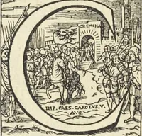 Picture 75 of 103 from Cremona fedelissima citta et nobilissima colonia de Romani : rappresentata in disegno col svo contado et illvstrata d'vna breve historia delle cose piv notabili appartenenti ad essa et de i ritratti natvrali de dvchi et dvchesse di Milano e compendio delle lor vite (1585), leaf 203