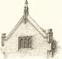 An illustration from Designs for parsonage houses, alms houses, etc., etc. : with examples of gables, and other curious remains of old English architecture (1827)