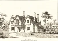 An illustration from Designs for parsonage houses, alms houses, etc., etc. : with examples of gables, and other curious remains of old English architecture (1827)