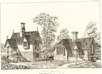 An illustration from Designs for parsonage houses, alms houses, etc., etc. : with examples of gables, and other curious remains of old English architecture (1827)