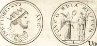 An illustration from Dissertatio de ortu et interitu Imperii Romani : qua examinatur nobilis illa, ut eam vocat merito summus Grotius, cum apud historicos, tum etiam JCtos tractata quaestio, anea, quae olim fuerint Romani Imperii, jam sint Germanici regni, propter translationem Imperii Romani in Carolum M. factam, vel an nulla translatio ejusmodi facta, sed, populo Romano eodem hodie, qui olim fuit, penes eundem quoque imperium mansisse dicendum, tanquam penes corpus, in quo esset ac viveret (1698)
