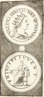 An illustration from Dissertatio de ortu et interitu Imperii Romani : qua examinatur nobilis illa, ut eam vocat merito summus Grotius, cum apud historicos, tum etiam JCtos tractata quaestio, anea, quae olim fuerint Romani Imperii, jam sint Germanici regni, propter translationem Imperii Romani in Carolum M. factam, vel an nulla translatio ejusmodi facta, sed, populo Romano eodem hodie, qui olim fuit, penes eundem quoque imperium mansisse dicendum, tanquam penes corpus, in quo esset ac viveret (1698)