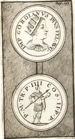 An illustration from Dissertatio de ortu et interitu Imperii Romani : qua examinatur nobilis illa, ut eam vocat merito summus Grotius, cum apud historicos, tum etiam JCtos tractata quaestio, anea, quae olim fuerint Romani Imperii, jam sint Germanici regni, propter translationem Imperii Romani in Carolum M. factam, vel an nulla translatio ejusmodi facta, sed, populo Romano eodem hodie, qui olim fuit, penes eundem quoque imperium mansisse dicendum, tanquam penes corpus, in quo esset ac viveret (1698)