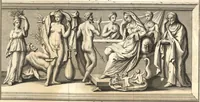 An illustration from Explication de divers monumens singuliers, qui ont rapport a la religion des plus anciens peuples : avec l'examen de la derniere edition des ouvrages de S. Jerôme, & un traité sur l'astrologie judiciaire : ouvrage enrichi de figures en taille-douce (1739)