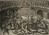 An illustration from Hieronymi Mercurialis Foroliviensis De arte gymnastica libri sex : in quibus exercitationum omnium vetustarum genera, loca, modi, facultates, & quidquid denique ad corporis humani exercitationes pertinet diligenter explicatur (1672)