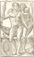 Picture 6 of 19 from Historia navigationis in Brasiliam quae et America dicitvr : qua describitvr avthoris navigatio, quaeque in mari vidit memoriae prodenda, Villagagnonis in America gesta : Brasiliensium victus & mores, à nostris admodum alieni, cum eorum linguae dialogo : animalia etiam, arbores atque herbae, reliquaque singularia & nobis penitus incognita (1594), leaf 147