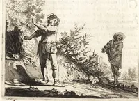 An illustration from Ian vander Veens Zinne-beelden, oft, Adams appel : verciert met seer aerdige const-plaeten : mitsgaders syne oude ende nieuwe ongemeene Bruydt-lofs, ende Zege-zangen (1642)