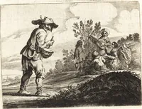 An illustration from Ian vander Veens Zinne-beelden, oft, Adams appel : verciert met seer aerdige const-plaeten : mitsgaders syne oude ende nieuwe ongemeene Bruydt-lofs, ende Zege-zangen (1642)