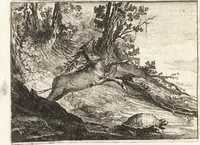 An illustration from Ian vander Veens Zinne-beelden, oft, Adams appel : verciert met seer aerdige const-plaeten : mitsgaders syne oude ende nieuwe ongemeene Bruydt-lofs, ende Zege-zangen (1642)