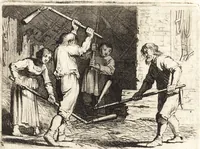 An illustration from Ian vander Veens Zinne-beelden, oft, Adams appel : verciert met seer aerdige const-plaeten : mitsgaders syne oude ende nieuwe ongemeene Bruydt-lofs, ende Zege-zangen (1642)